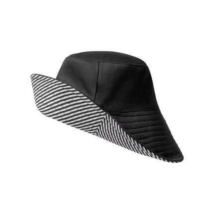 Black and stripe Reversible UV Protection Bucket Hat - UPF 50+ Wide Brim Sun Hat, Packable Lightweight Outdoor Fishing Cap for Women Men Travel Beach Hiking