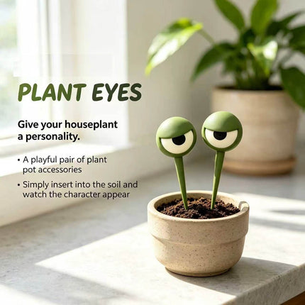 1 pair Eyes flowerpot decorative ornaments - 3D Printed Pot Decorations, Quirky Planter Accessory with Personality for Home Garden Desk Gift