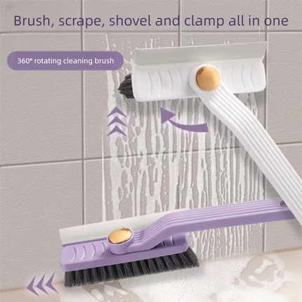 White Gap Cleaning Brush, 4 in 1 Rotating Scrub Tool with 360 Degree Swivel Head, Scraper and Hair Tweezers for Tile Grout, Kitchen, Bathroom