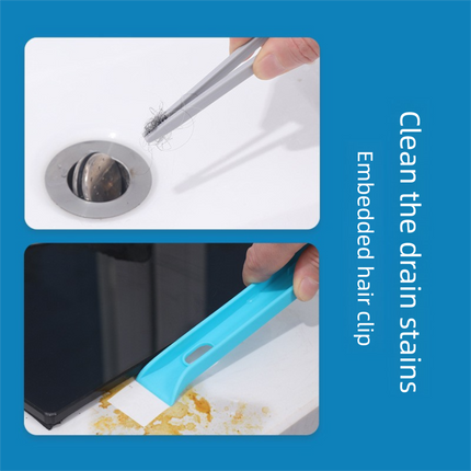 Brown Gap Cleaning Brush, 4 in 1 Rotating Scrub Tool with 360 Degree Swivel Head, Scraper and Hair Tweezers for Tile Grout, Kitchen, Bathroom
