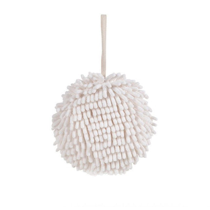 2 Pack Blue Hanging Hand Drying Ball, Chenille Towel with Sponge Core for Kitchen and Bathroom