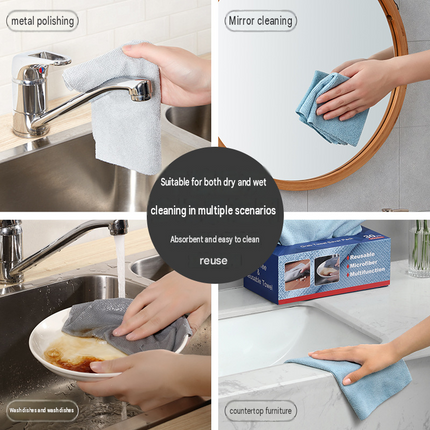 Pull-Out Microfiber Cleaning Cloths, 30 Pack 28 x 28 cm Disposable or Reusable Kitchen Towels, Pink