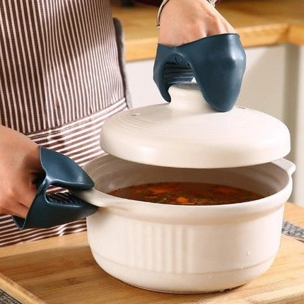 Kitchen Handling Gloves - 2 Pairs Blue Gloves for Hot Bowls, Plates, Steaming, Serving and Everyday Cookware Handling