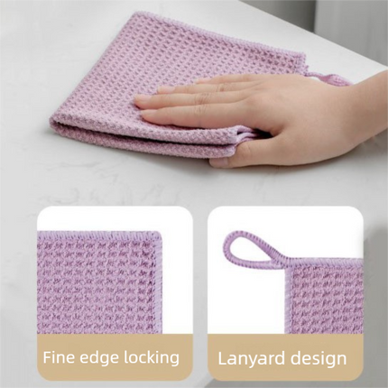 4 Pack Khaki Microfibre Cleaning Cloths - 30 x 40 cm Waffle Texture Absorbent Reusable Cloths for Kitchen, Bar, Benchtop and Everyday Cleaning