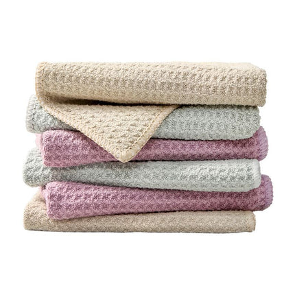 6 Pack Khaki Microfibre Cleaning Cloths - 30 x 40 cm Waffle Texture Absorbent Reusable Cloths for Kitchen, Bar, Benchtop and Everyday Cleaning
