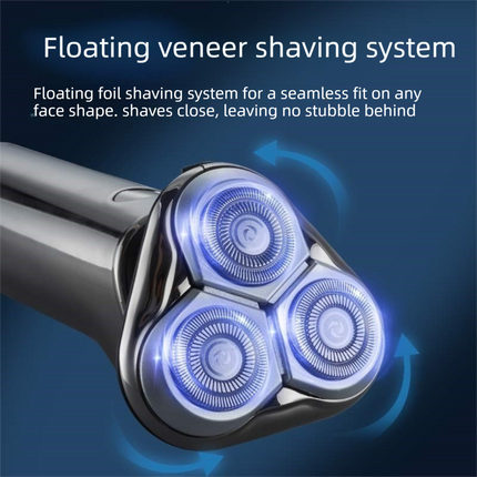 Electric Rotary Shaver for Men - Deluxe Multi-Grooming Set, USB Rechargeable Digital Display Shaver for Beard, Facial and Travel Grooming