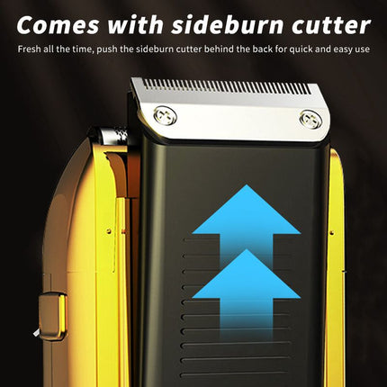 Men's Reciprocating Foil Shaver Upgraded Set (Gold)- USB Rechargeable Dual Foil Electric Razor with Digital Battery Display, Pop-Up Trimmer and Replacement Cutters
