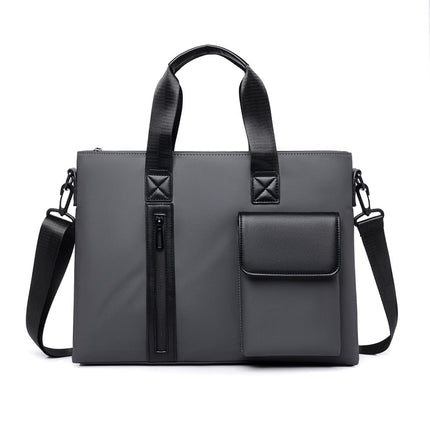 Black Men's Laptop Bag - Large Capacity Multi-Compartment Shoulder and Hand Carry Computer Bag for Office, University, Commuting and Business Travel
