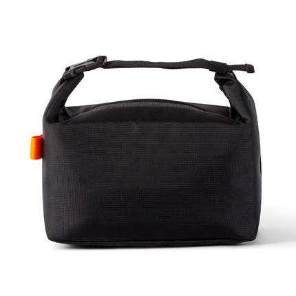 Black Foldable Insulated Lunch Bag - Waterproof Oxford Cloth Lunch Tote with Thickened Aluminium Foil Lining for Work, Office, Meal Prep and Daily Food Carry