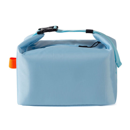 Blue Foldable Insulated Lunch Bag - Waterproof Oxford Cloth Lunch Tote with Thickened Aluminium Foil Lining for Work, Office, Meal Prep and Daily Food Carry
