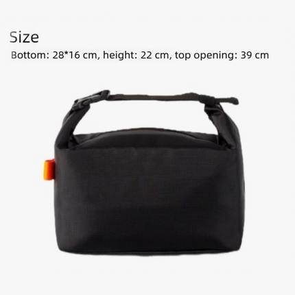 Navy Blue Foldable Insulated Lunch Bag - Waterproof Oxford Cloth Lunch Tote with Thickened Aluminium Foil Lining for Work, Office, Meal Prep and Daily Food Carry