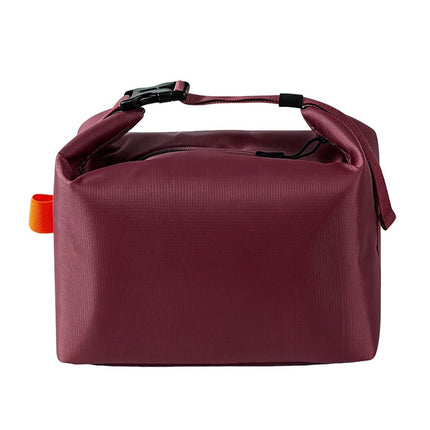 Red Foldable Insulated Lunch Bag - Waterproof Oxford Cloth Lunch Tote with Thickened Aluminium Foil Lining for Work, Office, Meal Prep and Daily Food Carry