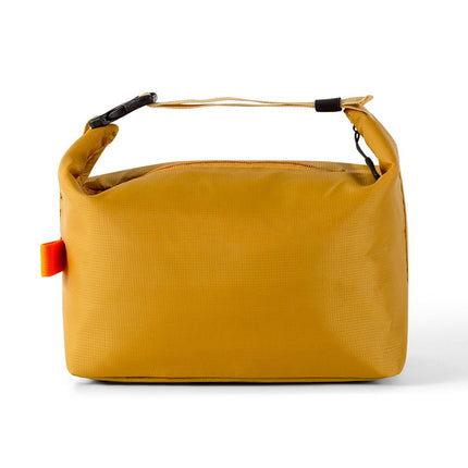 Yellow Foldable Insulated Lunch Bag - Waterproof Oxford Cloth Lunch Tote with Thickened Aluminium Foil Lining for Work, Office, Meal Prep and Daily Food Carry