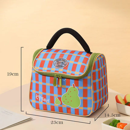 Blue Insulated Lunch Bag - Portable Lunch Tote with Thickened Aluminium Foil Lining for Office Workers, Students, School Meals and Daily Food Carry