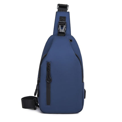 Blue Men's Sling Chest Bag - Lightweight Large Capacity Crossbody Shoulder Bag with Adjustable Strap for Commuting, Travel, Outdoor and Daily Casual Use