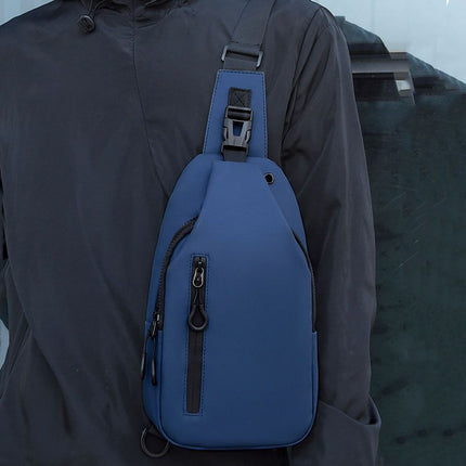 Blue Men's Sling Chest Bag - Lightweight Large Capacity Crossbody Shoulder Bag with Adjustable Strap for Commuting, Travel, Outdoor and Daily Casual Use