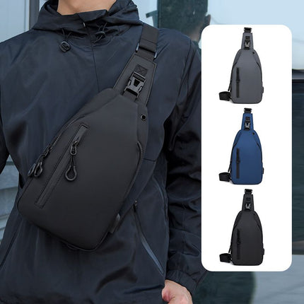 Blue Men's Sling Chest Bag - Lightweight Large Capacity Crossbody Shoulder Bag with Adjustable Strap for Commuting, Travel, Outdoor and Daily Casual Use