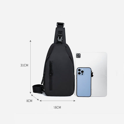 Blue Men's Sling Chest Bag - Lightweight Large Capacity Crossbody Shoulder Bag with Adjustable Strap for Commuting, Travel, Outdoor and Daily Casual Use