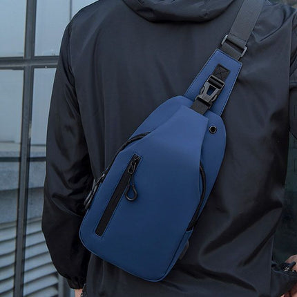 Gray Men's Sling Chest Bag - Lightweight Large Capacity Crossbody Shoulder Bag with Adjustable Strap for Commuting, Travel, Outdoor and Daily Casual Use