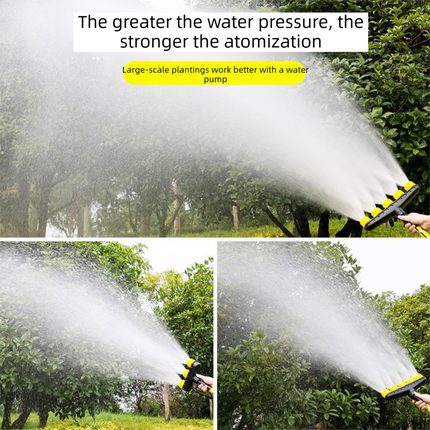 4-Head Adjustable Garden Spray Nozzle - Wide-Area Watering and Mist Sprayer with Stepped Hose Connector for Gardens, Lawns, Orchards and Irrigation