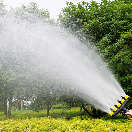 5-Head Adjustable Garden Spray Nozzle - Wide-Area Watering and Mist Sprayer with Stepped Hose Connector for Gardens, Lawns, Orchards and Irrigation
