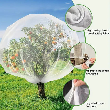 Fruit Tree Netting Cover with Zipper (120x180cm)- Plastic Mesh Bird and Insect Protection for Citrus, Blueberries, Vegetables, Garden Harvest Saver