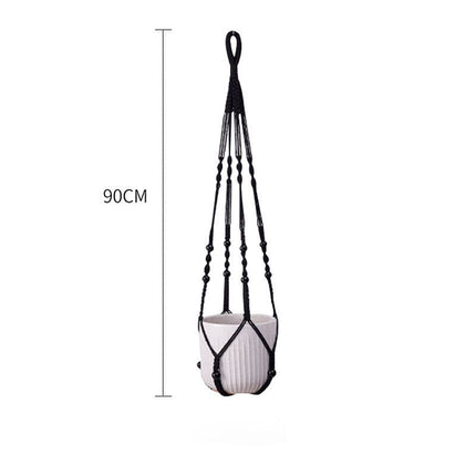 2 Pack Macrame Plant Hanger (Gray)- 90cm Cotton Rope Hanging Planter Basket with Beads, Boho Home Decor for Indoor Outdoor Plants