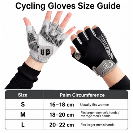 Gray Lightweight Cycling & Workout Gloves with Liquid Silicone Grip, Half Finger Fitness Gloves for Weightlifting, Gym Training, Cycling and Bar Exercises L Size