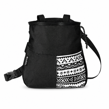 Black Small Rock Climbing Chalk Bag with Wide Opening, Quick Access Magnesium Powder Pouch for Bouldering, Climbing and Outdoor Training