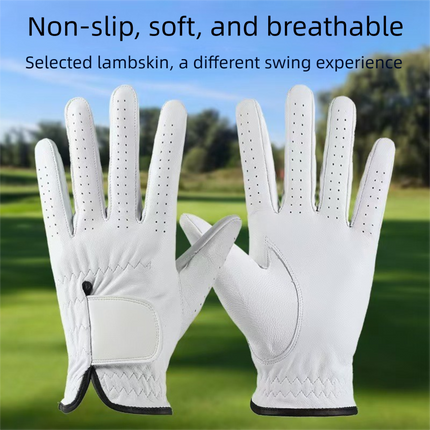 White Left Hand Golf Glove XL Size - Breathable Anti-Slip Golf Glove with Adjustable Wrist Strap for Golf Training and Outdoor Games
