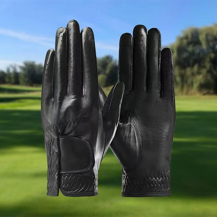 Black Left Hand Golf Glove XL Size - Breathable Anti-Slip Golf Glove with Adjustable Wrist Strap for Golf Training and Outdoor Games