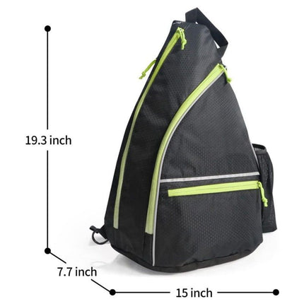 Black Pickleball Bag Backpack - Portable Paddle Bag for Pickleball, Tennis and Outdoor Sports with Multiple Pockets, Padded Compartment and Adjustable Shoulder Straps