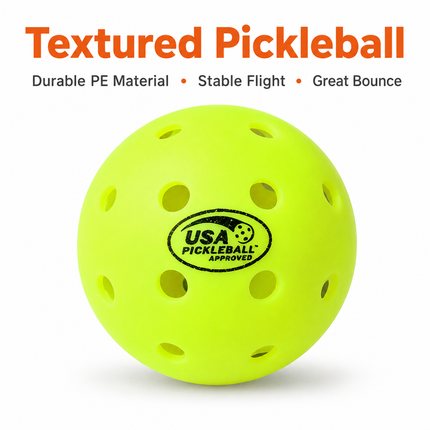 Pickleball Balls 3 Pack - Outdoor Pickleball Balls with 40 Holes, PE Material Tournament Style Pickle Balls for Stable Flight, Consistent Bounce and Training Games