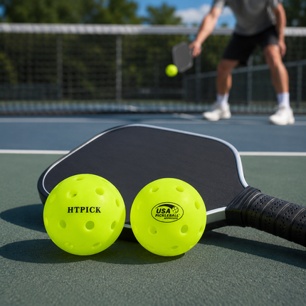 Pickleball Balls 4 Pack - Outdoor Pickleball Balls with 40 Holes, PE Material Tournament Style Pickle Balls for Stable Flight, Consistent Bounce and Training Games