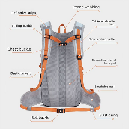 Lightweight Hiking Backpack 20L Black - Ultralight Oxford Cloth Daypack with Breathable Mesh Back, Adjustable Straps for Trekking Camping Travel