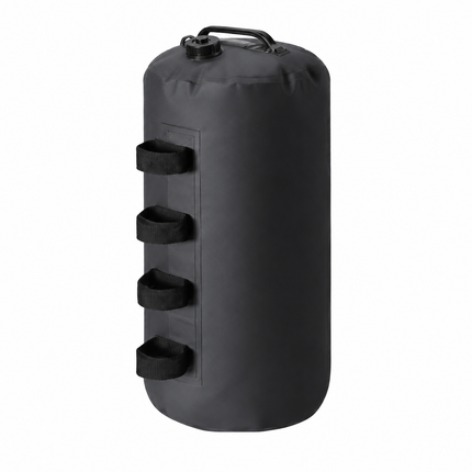 7L Gazebo Water Weight Bag Black- Portable Refillable Canopy Leg Anchor with Carry Handle, Pole Straps and Anti Backflow Valve for Camping, Marquees and Outdoor Shelters