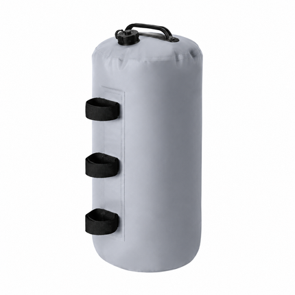 10L Gazebo Water Weight Bag Gray- Portable Refillable Canopy Leg Anchor with Carry Handle, Pole Straps and Anti Backflow Valve for Camping, Marquees and Outdoor Shelters