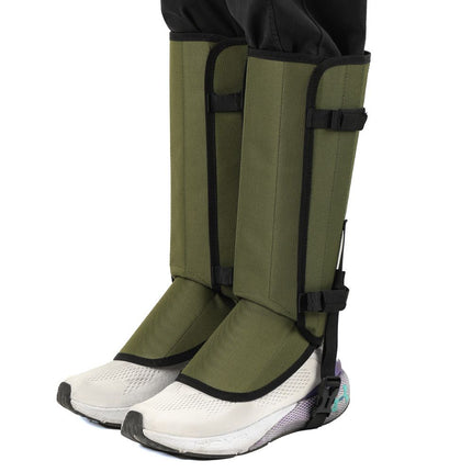 Waterproof Hiking Gaiters Green - 3 Layer Nylon Leg and Boot Covers with Adjustable Buckles for Bushwalking, Camping, Mud, Sand, Rain and Snow - 1 Pair
