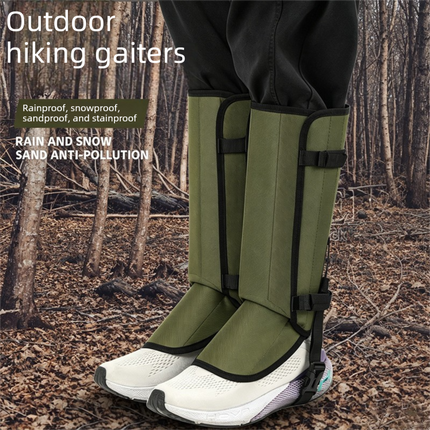 Waterproof Hiking Gaiters Black - 3 Layer Nylon Leg and Boot Covers with Adjustable Buckles for Bushwalking, Camping, Mud, Sand, Rain and Snow - 1 Pair