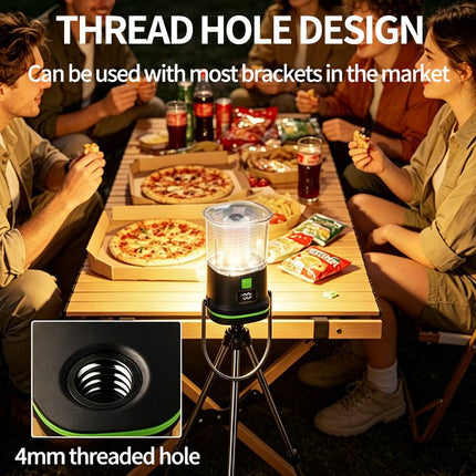 Rechargeable Camping Lantern - 350LM LED Light, 1500mAh Battery, Digital Power Display, Portable Handle and 4mm Tripod Mount for Camping and Outdoor Use