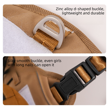 Dog Harness with Backpack and Leash Set - Size M Adjustable Breathable Mesh Pet Vest with Reflective Trim, Storage Pouch and Control Handle for Walking and Hiking
