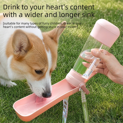 Portable Dog Water Bottle with Foldable Drinking Trough - Green 3-in-1 Pet Travel Water Dispenser with Fine Mist Spray, Food Storage and Carry Strap for Walking and Outdoor Trips
