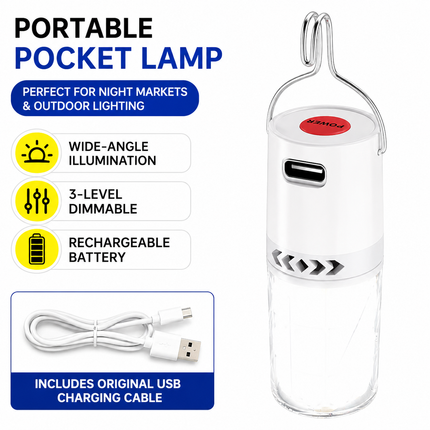 Rechargeable LED Camping Lights 2 Pack - 3 Brightness Modes, 300mAh Battery, Type-C Charging, 360 Degree Portable Hanging Lanterns for Camping and Emergencies
