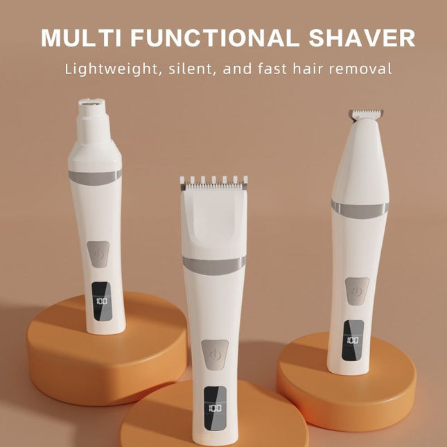 Rechargeable Pet Hair Clipper with LED Display Green  - 32mm Wide Blade, Type-C Charging, Cordless Dog & Cat Grooming Trimmer for Home Pet Hair Cutting