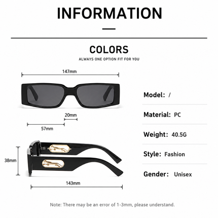 Rectangle Sunglasses with Leopard Detail - Leopard print frame, Unisex Fashion Eyewear with Black Glasses Storage Pouch