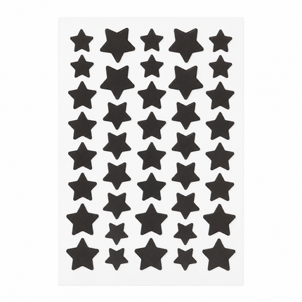 Star Acne Patches Black 5 Sheets - 40 Stars Per Sheet, Hydrocolloid Blemish Stickers, Waterproof Sweat-Resistant Star Pimple Covers