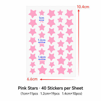 Star Acne Patches Black 5 Sheets - 40 Stars Per Sheet, Hydrocolloid Blemish Stickers, Waterproof Sweat-Resistant Star Pimple Covers