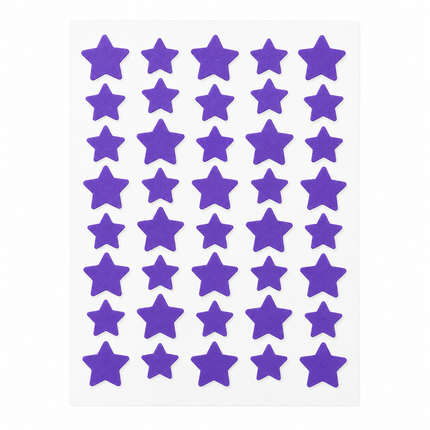 Star Acne Patches Purple 5 Sheets - 40 Stars Per Sheet, Hydrocolloid Blemish Stickers, Waterproof Sweat-Resistant Star Pimple Covers