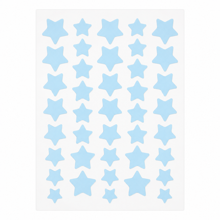 Star Acne Patches Blue 5 Sheets - 40 Stars Per Sheet, Hydrocolloid Blemish Stickers, Waterproof Sweat-Resistant Star Pimple Covers