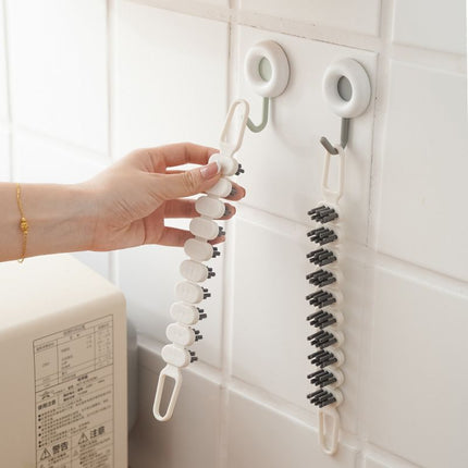 2-Pack Bendable Crevice Cleaning Brush Set - Flexible U-Shaped Faucet and Gap Brush - Dense Soft Bristles, Multi-Surface Use for Kitchen Sink and Bathroom Tile Grout